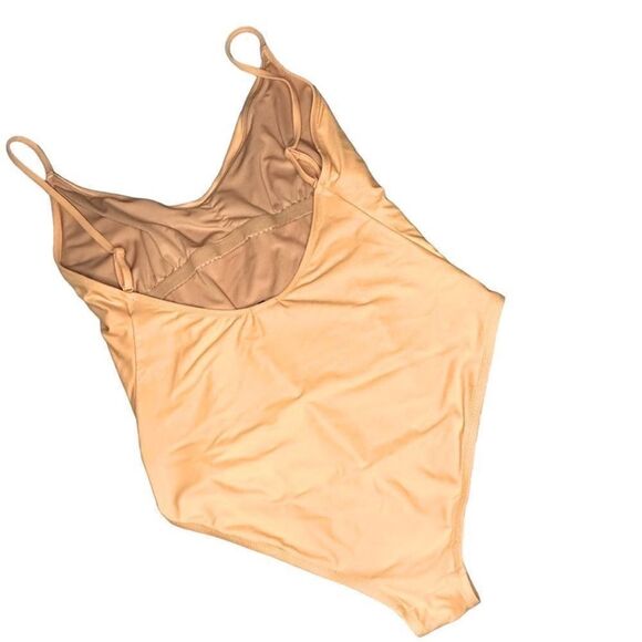 J.Crew one-piece scoop neck full coverage peach swim bathing suit size 12 - Picture 2 of 6